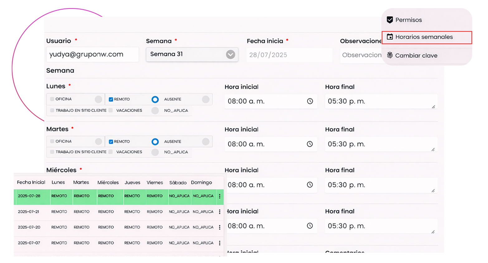 control de teletrabajo